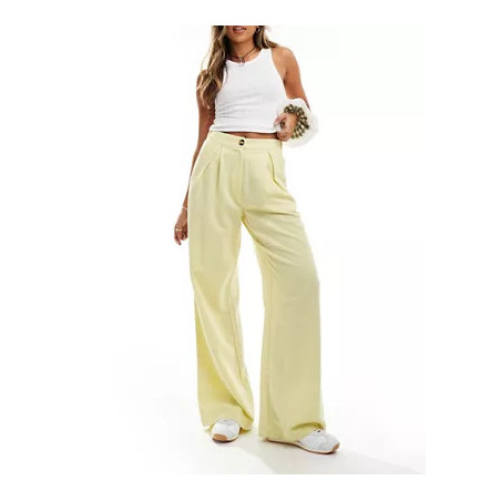 Reclaimed Vintage mensy wide leg trouser in linen look S