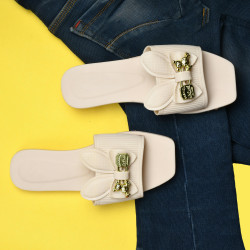 Slippers on Denim