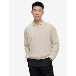 Relaxed Fit Zip-Polo Shirt